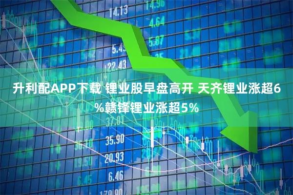 升利配APP下载 锂业股早盘高开 天齐锂业涨超6%赣锋锂业涨超5%